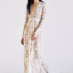 For Love & Lemons Temecula Maxi Dress White Large